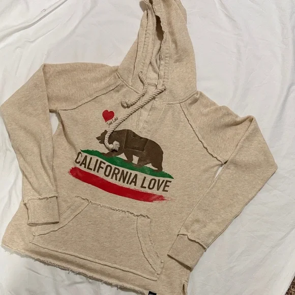 Beige California Love Bear Hoodie - Picture 3 of 4